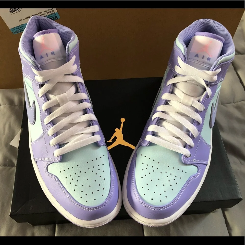 Jordan 1 Mid Purple Pulse/Arctic Punch - Picture 6 of 16